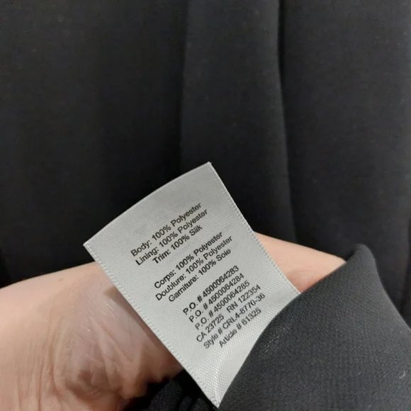 Black Sleeveles A Line Chiffon Minimalist Wilfred Sabatier Dress size XS - Picture 9 of 9